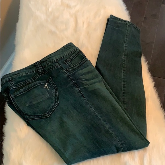 Jolt Rhinestone accented straight leg blue jeans - Picture 5 of 6